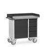 Fetra Werkstattwagen mit 1 Schrank + 4 Schubladen, Arbeitsplatte mit Abrollrand, Grey Edition