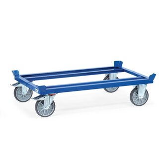 Fetra Paletten-Fahrgestell, 750 kg, 1000 x 800 mm, TPE Räder, blau