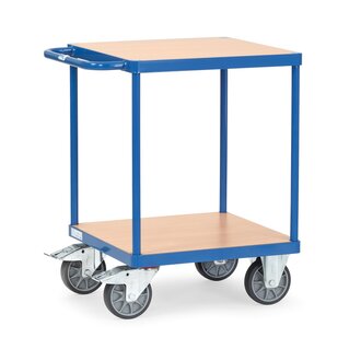 Fetra Tischwagen mit 2 Böden, Tragkraft 500 kg, blau