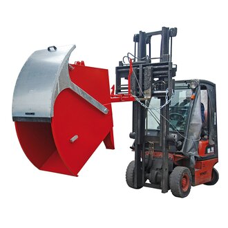 Kippbehälter RD 750 mit Runddeckel 0,75 m³, Tragkraft 1000 kg