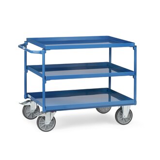 Fetra Tischwagen mit 3 Blechwannen, blau