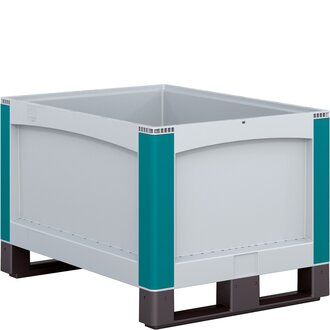 Schwerlastkufenbehälter mit geschlossenen Seitenwänden, Grundmaß L x B 800 x 600 mm