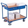 Tischwagen mit 2 Ladeflächen + 2 Schubladen, Höhe 1010 mm, inkl. EasySTOP Bremssystem